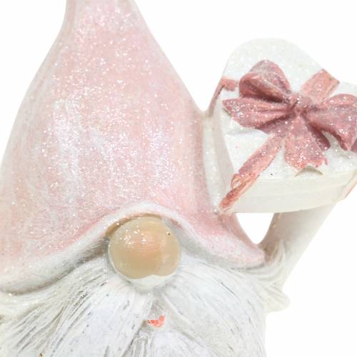 Floristik24 Kalėdinė puošmena gnome rožinė / balta 11,5cm 2vnt