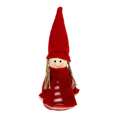 Floristik24 Gnome girl 12cm raudona, balta 6vnt