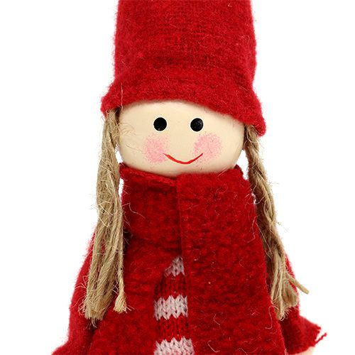 Floristik24 Gnome girl 12cm raudona, balta 6vnt