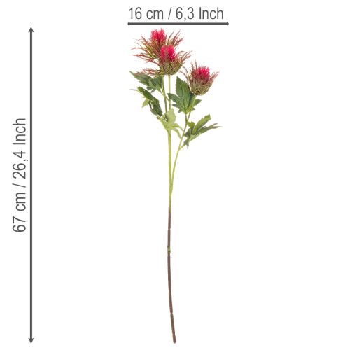 Dirbtinė raudonojo usnio šakelė dekoracijai, 67 cm, 3 vnt. | Floristik24.lt
