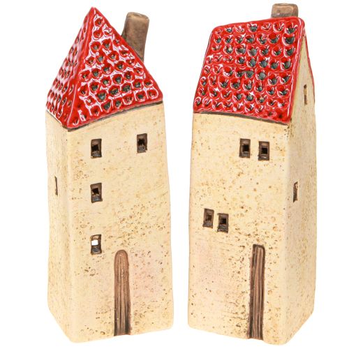 Žibinto advento keramikos namelio rudens dekoracija H18/18.5cm 2 vnt.