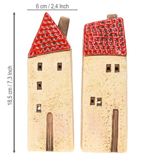 daiktų Žibinto advento keramikos namelio rudens dekoracija H18/18.5cm 2 vnt.