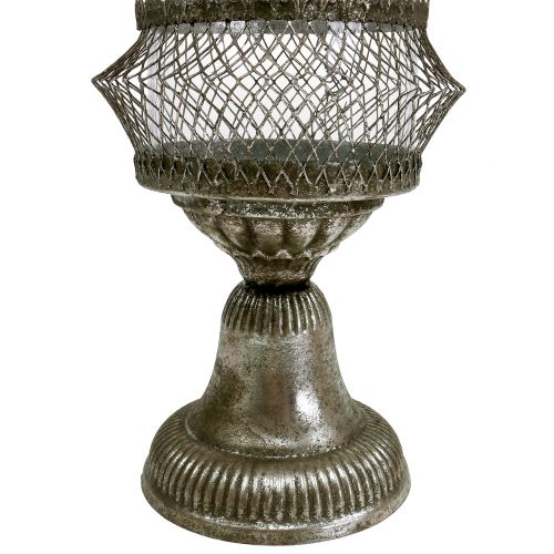 Floristik24 Žibintas senovinis stiklas ir metalas Ø14cm H27cm