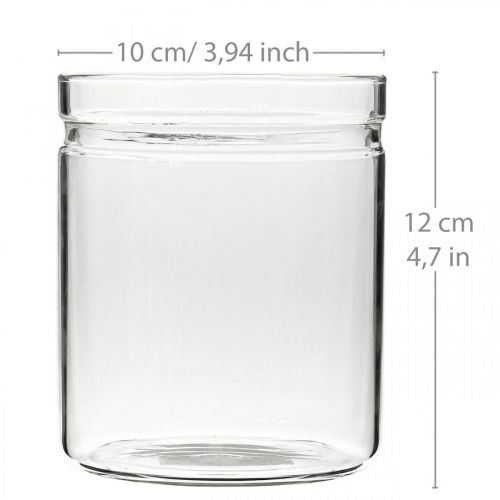 Floristik24 Gėlių vaza, stiklinis cilindras, stiklinė vaza apvali Ø10cm H12cm
