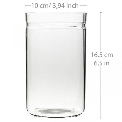 daiktų Gėlių vaza, stiklinis cilindras, stiklinė vaza apvali Ø10cm H16,5cm