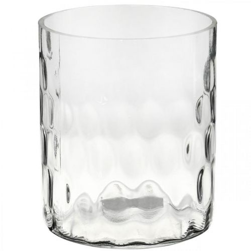 Floristik24 Žibintų stiklas, gėlių vaza, stiklinė vaza apvali Ø11,5cm H13,5cm