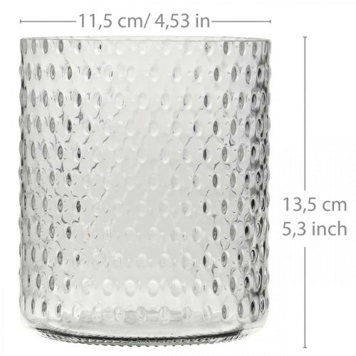 daiktų Stiklinis žibintas, gėlių vaza, apvali stiklo vaza Ø11,5cm H13,5cm