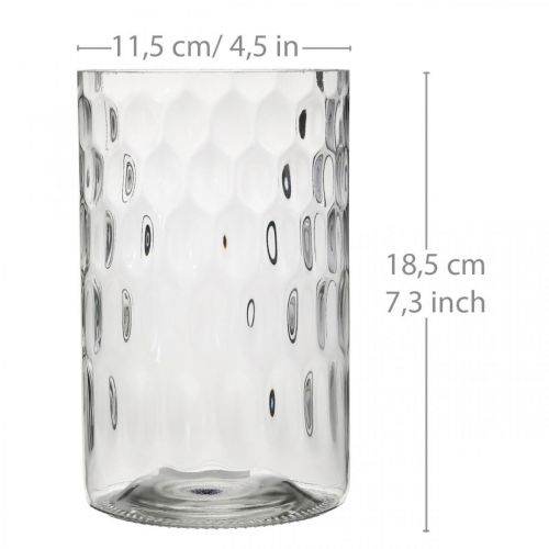 daiktų Gėlių vaza, stiklinė vaza, žvakių stiklas, stiklinis žibintas Ø11,5cm H18,5cm