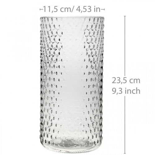 daiktų Gėlių vaza, stiklinė vaza, žvakių stiklas, stiklinis žibintas Ø11,5cm H23,5cm