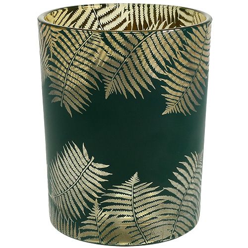 Žibintas stiklinis paparčio žalias Ø10cm H12,5cm