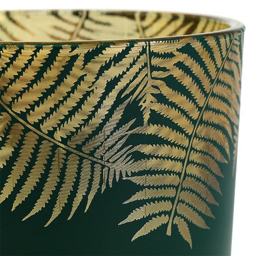 Floristik24 Žibintas stiklinis paparčio žalias Ø10cm H12,5cm