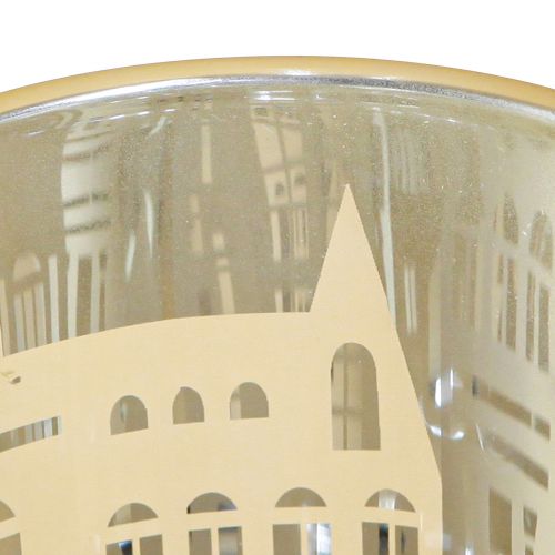 daiktų Žibinto stiklas sidabro aukso miesto siluetas H12,5cm 4 vnt