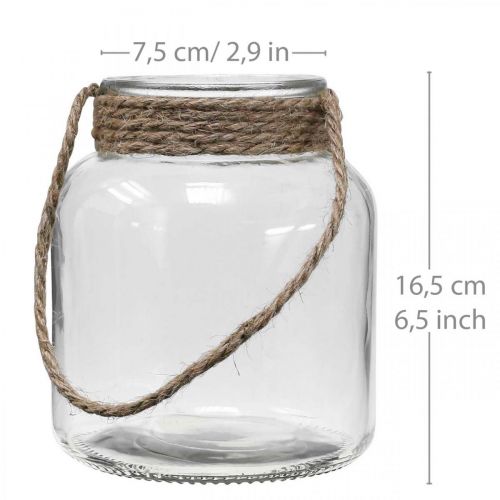 daiktų Žibinto stiklas, arbatinės žvakutės laikiklis pakabinimui H16,5cm Ø14,5cm