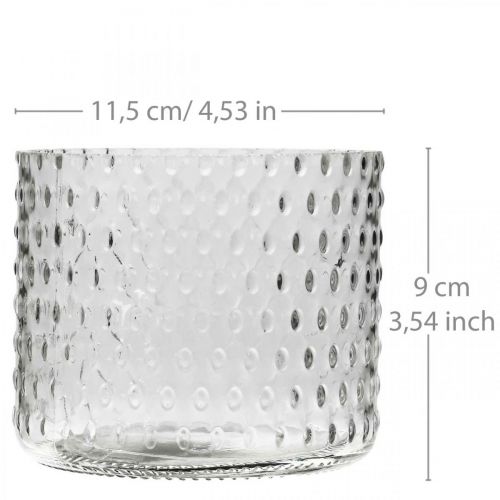 daiktų Žibintų stiklas, arbatinės žvakidės stiklas, žvakių stiklas Ø11,5cm H9,5cm