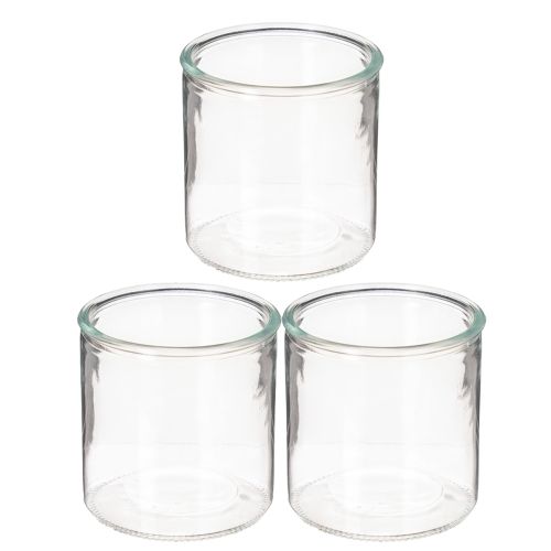 Stiklinė cilindrinė vaza, skaidri, universali, 10 cm, 3 dalys | Floristik24.lt