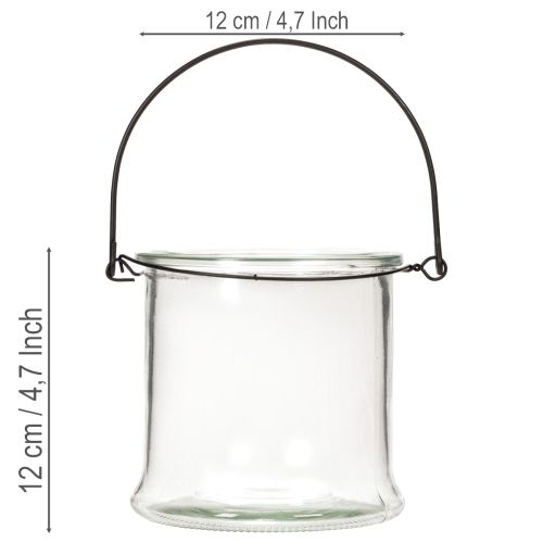 Pakabinamas stiklinis žibintas Ø12cm A12.5cm 2vnt. | Floristik24.lt