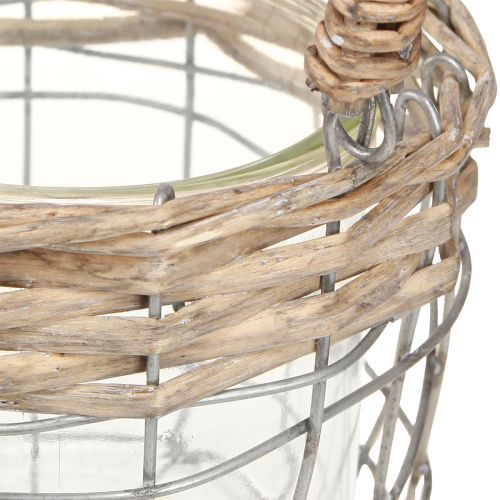 daiktų Žibintų pakabinama dekoracija metalinis stiklinis gluosnis Ø13cm H12cm 2vnt