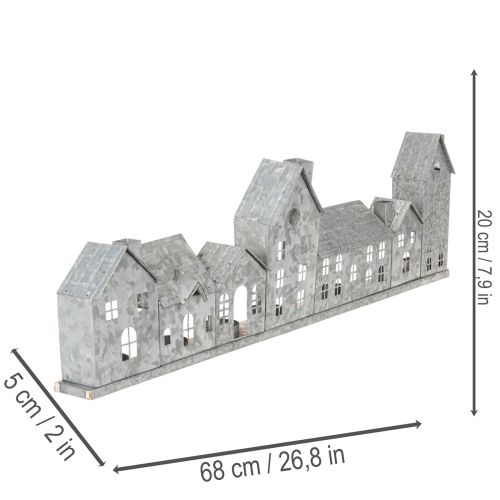 Dekoratyvinė namelių eilė su arbatinėmis žvakelėmis, Advento dekoracija, 68 cm | Floristik24.lt