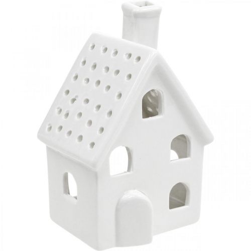 daiktų Žibintų namas Keraminis Light House Advent White H14cm 2 vnt