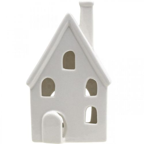 daiktų Žibintų namas Keraminio stalo puošmena Advent Balta H18cm