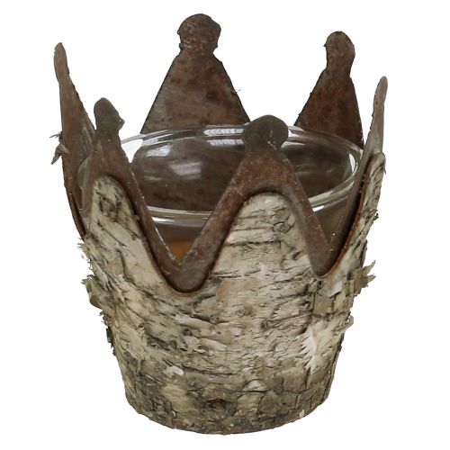 Floristik24 Žibinto vainikas su beržu ir metalu Ø7cm H7,5cm 3vnt