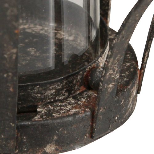 daiktų Lantern Crown Brown Rust su žvakių stiklu Ø14cm H18cm