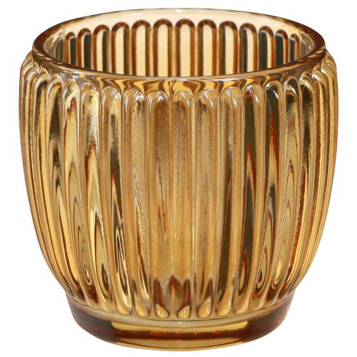 daiktų Žibintai Oranžinė žvakidė Stiklas Retro Ø7cm H7cm 6 vnt