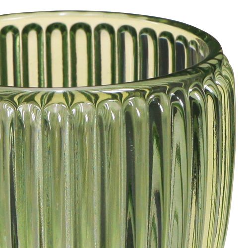 daiktų Žibintų žvakidės laikiklis stiklas žalias retro Ø7cm H7cm 6 vnt