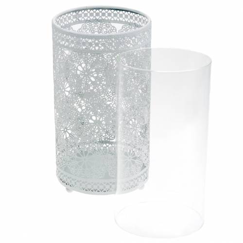 Floristik24 Žibintas baltas Ø11cm H20cm