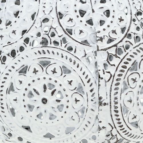 Floristik24 Žibintas baltas su raštu Ø10cm H8cm 1vnt