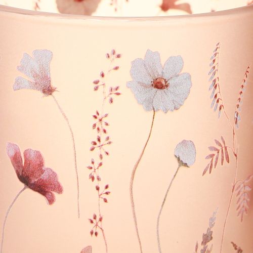 daiktų Dekoratyvinis stiklinis žibintas su gėlių motyvu stilingam namų akcentui, 12,5 cm, 2 vnt.