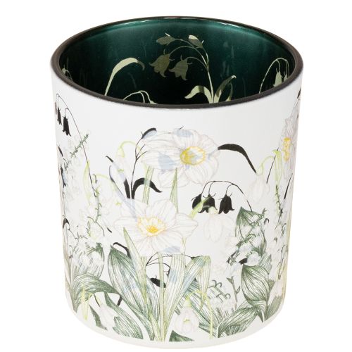 Dekoratyvinis stiklinis žibintas su lapo raštu stilingam namų akcentui, 8 cm, 4 vnt.