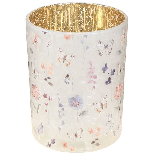 Stiklinė žvakučių laikiklis su drugelio motyvu jaukioms gyvenimo akimirkoms, 12,5 cm, 2 vnt.