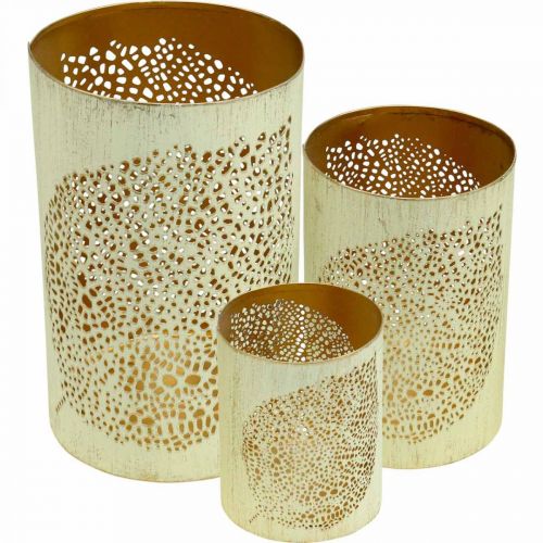 daiktų Rudens žibinto metalinė apdaila H20.5/15.5/10.5cm rinkinys iš 3 vnt.