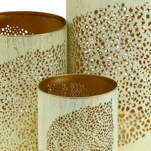 daiktų Rudens žibinto metalinė apdaila H20.5/15.5/10.5cm rinkinys iš 3 vnt.
