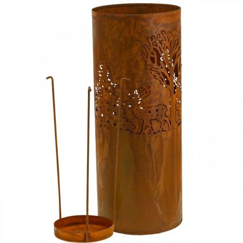 Floristik24 Žvakidė rust look dekoracija elnias 30/38.5/45cm rinkinys 3 vnt