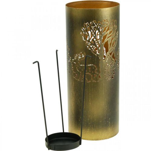 daiktų Senovinis žvakių laikiklis metalinis elnias 30/38,5/45cm rinkinys iš 3 vnt