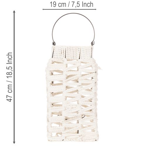 Pakabinamas žibintas, vasarinė dekoracija, makramė, aukštis 35,5 cm, plotis 19 cm | Floristik24.lt