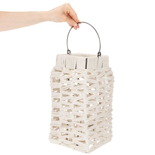 Pakabinamas žibintas, vasarinė dekoracija, makramė, aukštis 35,5 cm, plotis 19 cm | Floristik24.lt