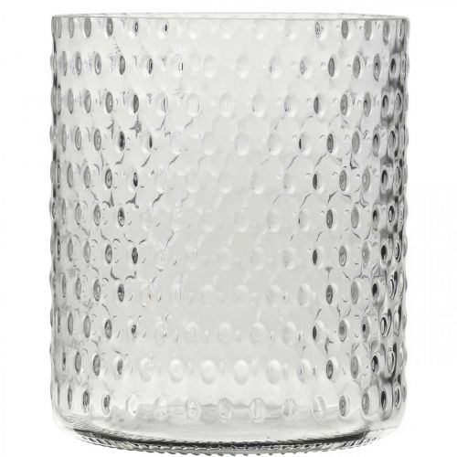 daiktų Stiklinis žibintas, gėlių vaza, apvali stiklo vaza Ø11,5cm H13,5cm