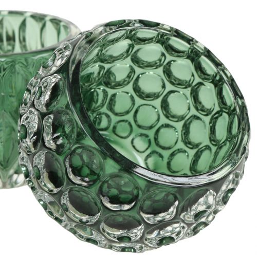 Floristik24 Žibinto stiklas tamsiai žalias Ø8cm H6cm 2vnt