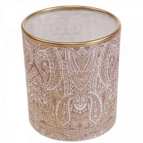 daiktų Žibinto stiklo arbatos lemputės laikiklis Paisley raštas Ø8cm H9cm 2vnt