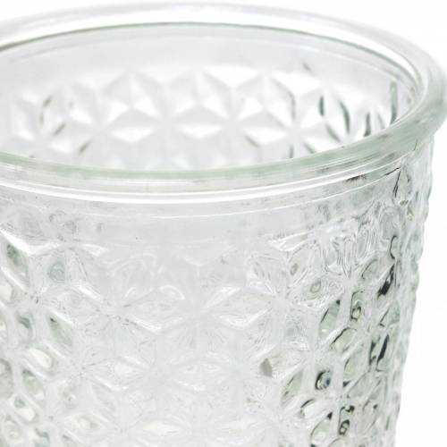 Žibintų stiklas su pagrindu skaidriu Ø10cm H18.5cm stalo dekoracija | Floristik24.lt