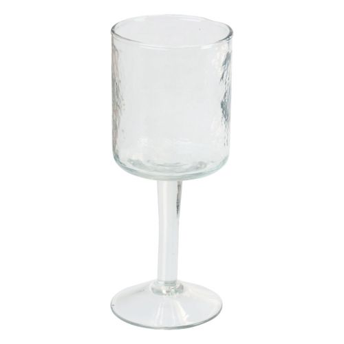 daiktų Stiklinis žibintas su pagrindu, apvalus stiklinis arbatinės žvakės laikiklis Ø8cm H20cm