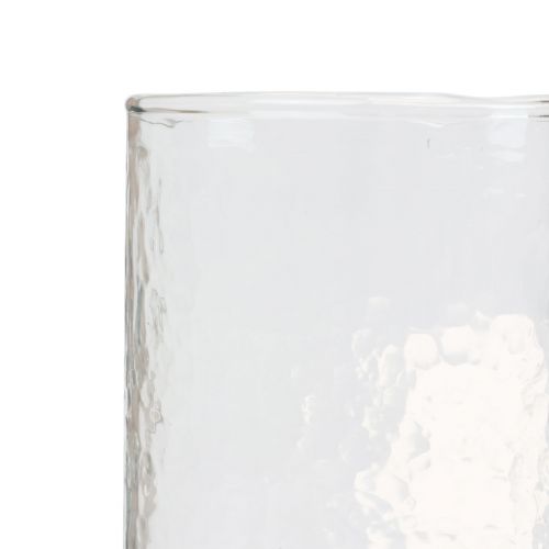 Floristik24 Stiklinis žibintas su pagrindu, apvalus stiklinis arbatinės žvakės laikiklis Ø8cm H20cm
