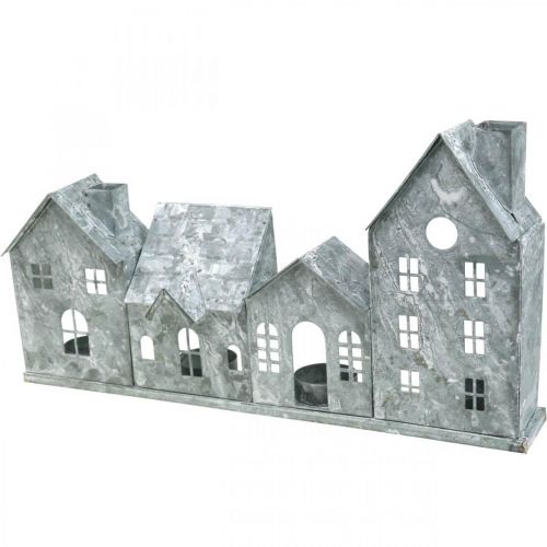 Floristik24 Šviesos namai, metalinis žibintas, langų puošmena, Adventas, sidabrinis nušiuręs prašmatnus L37.5cm A20cm