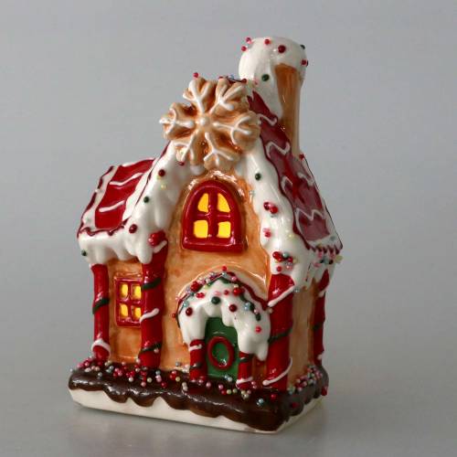 Floristik24 Žibintas Knusperhaus Bisquit, baltas H16cm