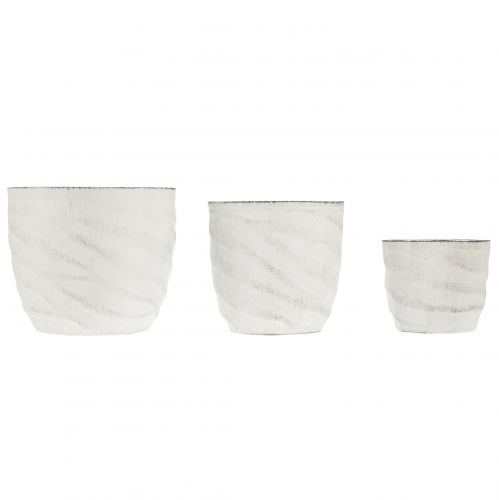daiktų Žibintų metalinis baltas sidabrinis arbatinės žvakės laikiklis Ø8/10/12,5cm rinkinys 3 vnt