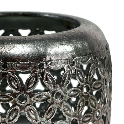 Floristik24 Žibintas sidabrinis Ø11,5cm H9,5cm 1vnt
