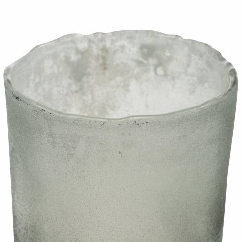 Floristik24 Stiklinis žibintas pilkas matinis Ø8,5cm H9,5cm